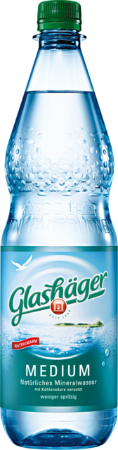 Flaschenabbildung: 1.0 Liter GdB PET-Mineralwasserflasche