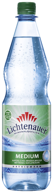 Flaschenabbildung: 1.0 Liter GdB PET-Mineralwasserflasche