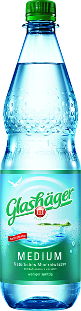 Flaschenabbildung: 1.0 Liter GdB PET-Mineralwasserflasche